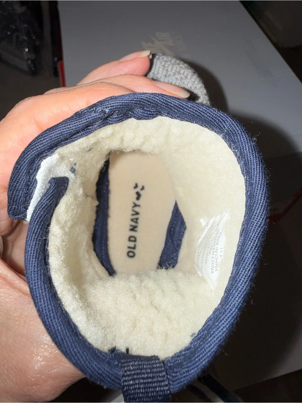 Old Navy Baby Booties Slippers 12-18 Months Fleece Lined NWT Non-Slip blue gray